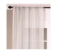 Ihi Home Beach Stripe 100-percent Linen Curtain Panel