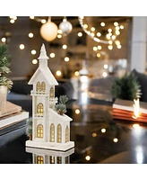 Slickblue Led Lighted Winter Church Display for Festive Holiday Decor