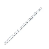 Simona Sterling Silver 5.8mm Figaro Chain -Rohdium Plated