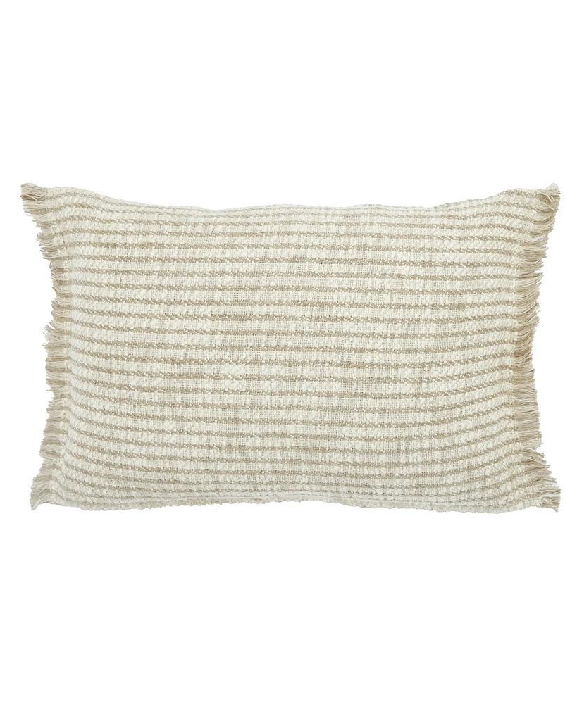 Ihi Home Cotton Linen Fringe Pillow