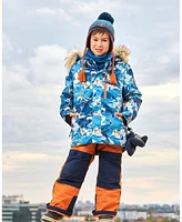 Deux par Toddler Boys Two Piece Snowsuit Burnt Orange With Printed Glaciers - Toddler|Child