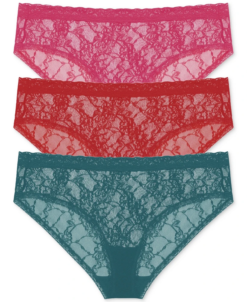 Natori Women's Bliss Allure One Size Lace Girl Brief 3-Pack Panty 776303MP