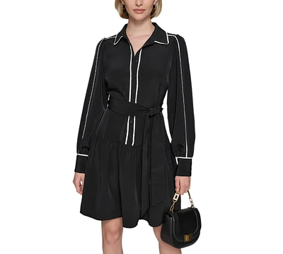 Karl Lagerfeld Paris Women's Button-Front Shirtdress