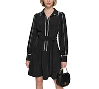 Karl Lagerfeld Paris Women's Button-Front Shirtdress