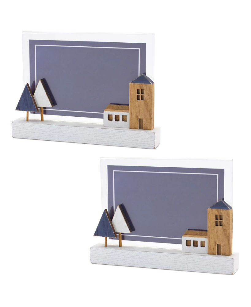 Slickblue Frame (Set of 2) 8.75"l X 7"h Wood/mdf (holds A 7" X 5" Photo)