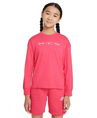 Nike Big Girls Sportswear Cotton Long-Sleeve Boyfriend T-Shirt