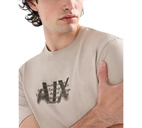 A|X Armani Exchange Men's Short Sleeve Crewneck Graffiti Logo T-Shirt