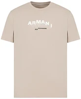 A|X Armani Exchange Men's Slim Fit Short Sleeve Crewneck Curved Logo T-Shirt