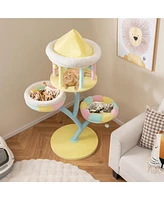 Costway Multi-Layer Cat Tree Cat Tower with Open Condo 2 Removable Perches Dangling Balls