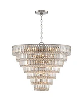 Vienna Full Spectrum Magnificence Brushed Satin Nickel Chandelier 32 3/4" Wide Modern Dimmable Led 7-Tier Faceted Clear Crystal Glass 29-Light Fixture