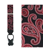 Trafalgar Men's Willard's Wavy Paisley Silk Button End Private Collection Suspenders