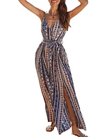 Cupshe Women's Boho Sleeveless Surplice Wide Leg Jumpsuit