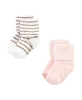 Hudson Baby Girls Cozy Chenille Newborn and Terry Socks