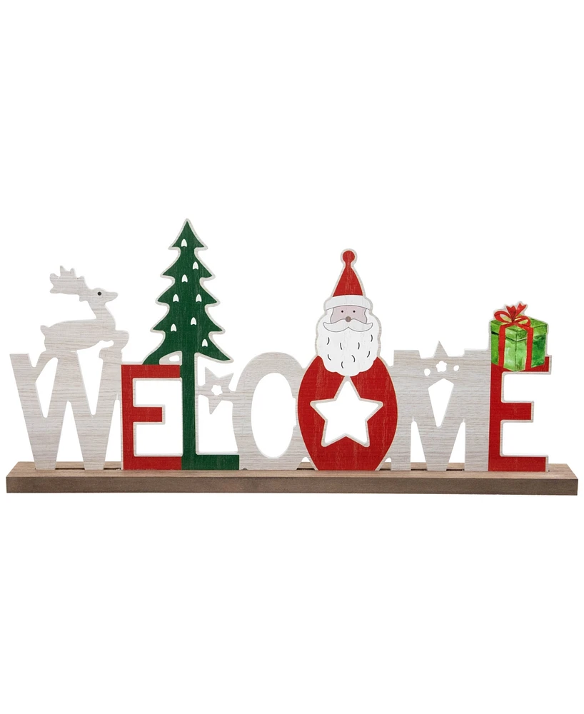 Northlight Wooden "Welcome" Christmas Sign - 16-Inch