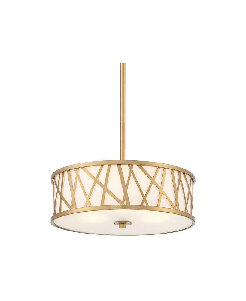 Possini Euro Design Layna Gold Pendant Lighting 16 1/4" Wide Modern Scattered Lines Metal Off