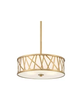 Possini Euro Design Layna Gold Pendant Lighting 16 1/4" Wide Modern Scattered Lines Metal Off