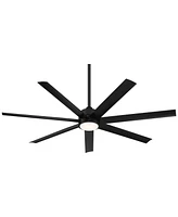 Casa Vieja 56" Phoenix Modern Indoor Ceiling Fan with Cct Led Light and 6-Speed Remote Max Black Finish 7-Blade for Bedroom Living Room Kitchen Dining