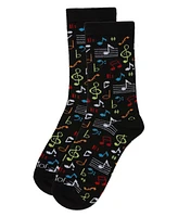 MeMoi Girls Kids' Musical Notes Bamboo Crew Socks