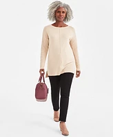 Style & Co Women's Seam-Front Boat-Neck Tunic Sweater, Created for Macy's