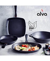 Alva Energy Nonstick Frying Pan Skillet for Whole Fish 13.4" for Ceramic Cookware Set, Non Toxic Cast Aluminum, Induction Cookware, Stay Cool Handle,