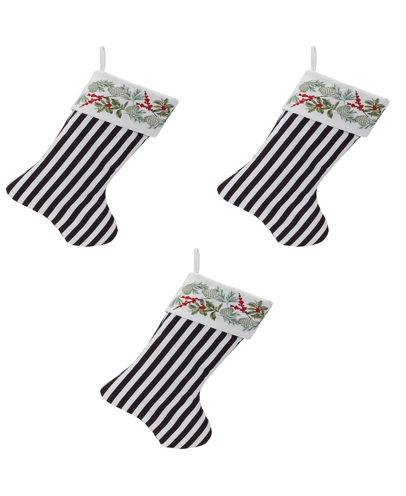 Slickblue Set of 3 Polyester Stockings for Festive Holiday Decor