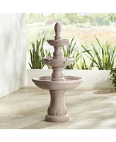John Timberland Domanico Italian Outdoor Floor Bubbler Fountain and Waterfalls 57" High 3 Tiered Basins Decor for Garden Patio Backyard Deck Home Lawn