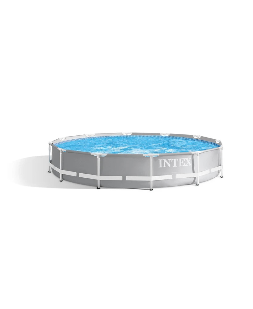 Intex 12 foot x 30 inch Prism Frame Round Above Ground Swimming Pool, (No Pump)