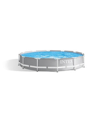 Intex 12 foot x 30 inch Prism Frame Round Above Ground Swimming Pool, (No Pump)