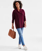 Style & Co Women's Shawl Collar Button-Hem Tunic Sweater, Created for Macy's