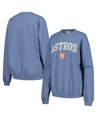 Soft as a Grape Women's Navy Houston Astros Pigment Dye Pullover Sweatshirt