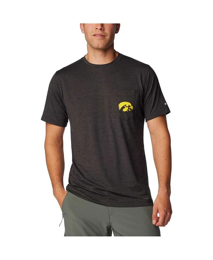 Columbia Men's Black Iowa Hawkeyes Tech Trail Omni-Wick T-Shirt