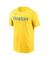 Nike Men's Gold Boston Red Sox City Connect Wordmark T-Shirt