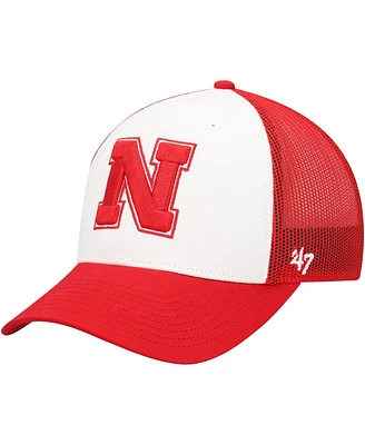 '47 Brand Men's White/Scarlet Nebraska Huskers Freshman Trucker Adjustable Hat