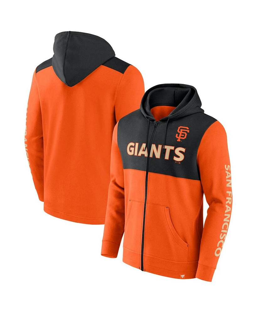 Fanatics Men's Orange/Black San Francisco Giants Ace Hoodie Full-Zip Sweatshirt