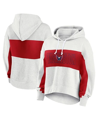 Fanatics Women's Heather Gray Washington Capitals Fleece Up for It Pullover Hoodie