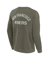 Fanatics Men's and Women's Olive San Francisco 49ers Super Soft Pullover Crew Sweatshirt