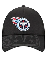 New Era Men's Black Tennessee Titans Top Visor 9FORTY Adjustable Hat