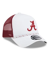 New Era Men's White/Crimson Alabama Crimson Tide Court Sport Foam A-Frame 9FORTY Adjustable Trucker Hat