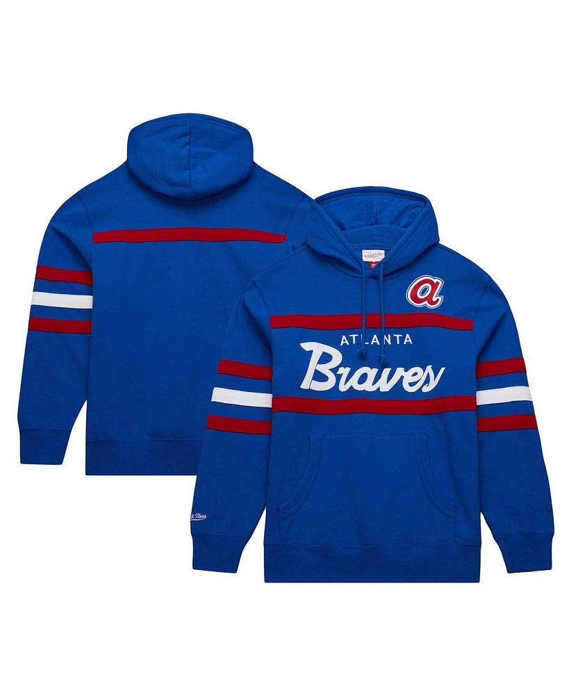 Mitchell & Ness Royal Atlanta Braves Head Coach Pullover Hoodie