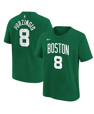 Nike Big Boys and Girls Kristaps Porzingis Kelly Green Boston Celtics Icon Name Number T-Shirt