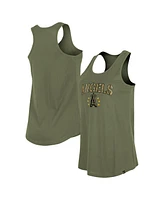 New Era Women's Olive Los Angeles Angels Armed Forces Day Tank Top