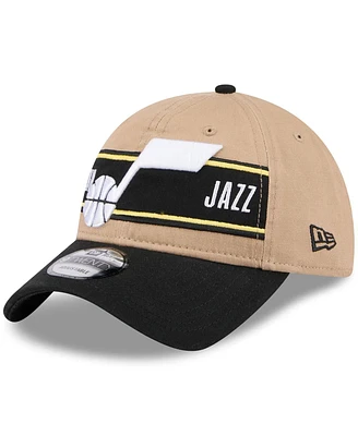 New Era Men's Tan/Black Utah Jazz 2024 Nba Draft 9TWENTY Adjustable Hat