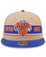 New Era Big Boys and Girls Tan/Blue New York Knicks 2024 Nba Draft 9FIFTY Snapback Hat