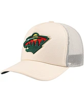 Mitchell & Ness Men's Cream Minnesota Wild Foam Front Trucker Adjustable Hat