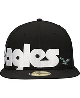 New Era Men's Black Philadelphia Eagles Checkered Undervisor 59FIFTY Fitted Hat