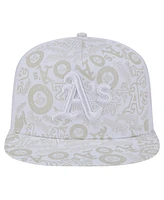 New Era Men's White Oakland Athletics Logo Dunes A-Frame Trucker 9FIFTY Snapback Hat