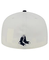 New Era Men's Cream/Navy Boston Red Sox Lonestar 59FIFTY Fitted Hat