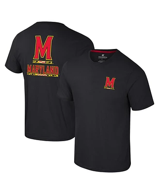 Colosseum Men's Black Maryland Terrapins Logo Lockup 2-Hit Active Blend T-Shirt