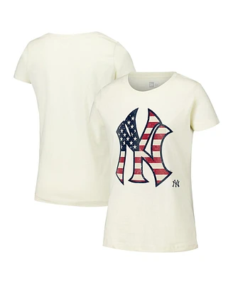 New Era Women's Cream York Yankees Vintage-Like T-Shirt