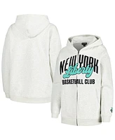 The Wild Collective Men's Heather Gray New York Liberty Washed Full-Zip Hoodie